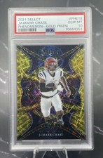 2021 JAMARR CHASE Rookie Panini Select Phenom Gold Prizm PSA 10 #/10 RARE 🔥