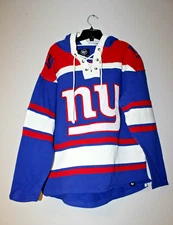 New NFL New York Giants old time jersey style mid weight cotton hoodie men's S