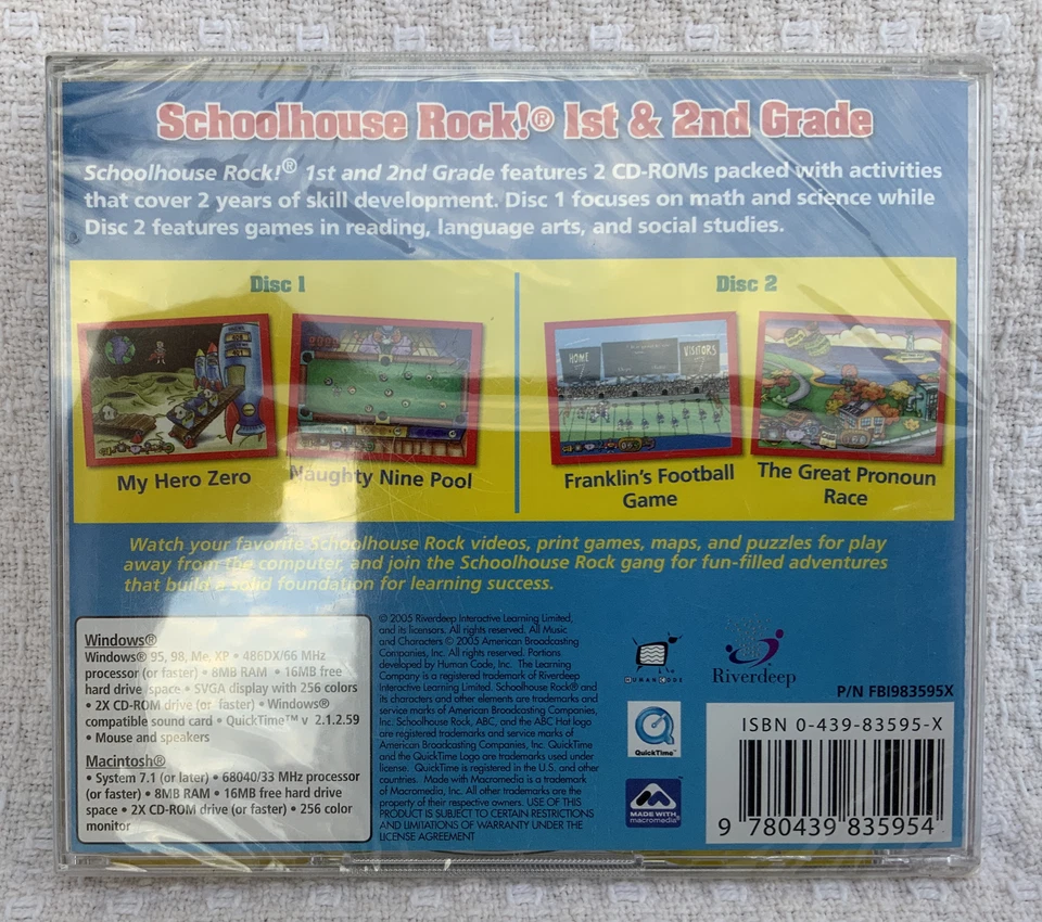 School House Rock 1st & 2nd Grade CD-ROM New Sealed - Image 3 of 3