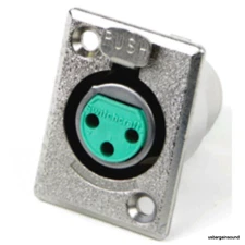 Brand New Switchcraft D3F 3-Pin Mic XLR Chassis Mount Connector Nickel Finish