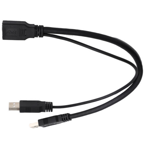 30cm Extension Cable Converter Auxiliary Power USB 3.0 Female To Dual Male F EOM - Picture 1 of 12