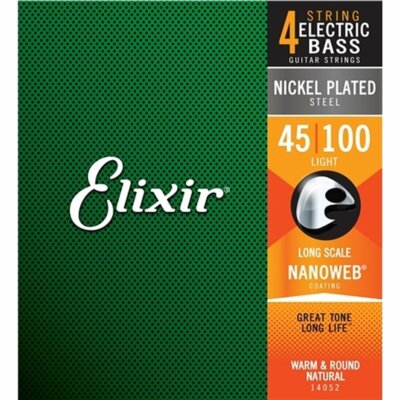 Elixir 14052 Nanoweb Coated Anti-Rost Nickel 4-Saiten E-Bass Saiten 45-100
