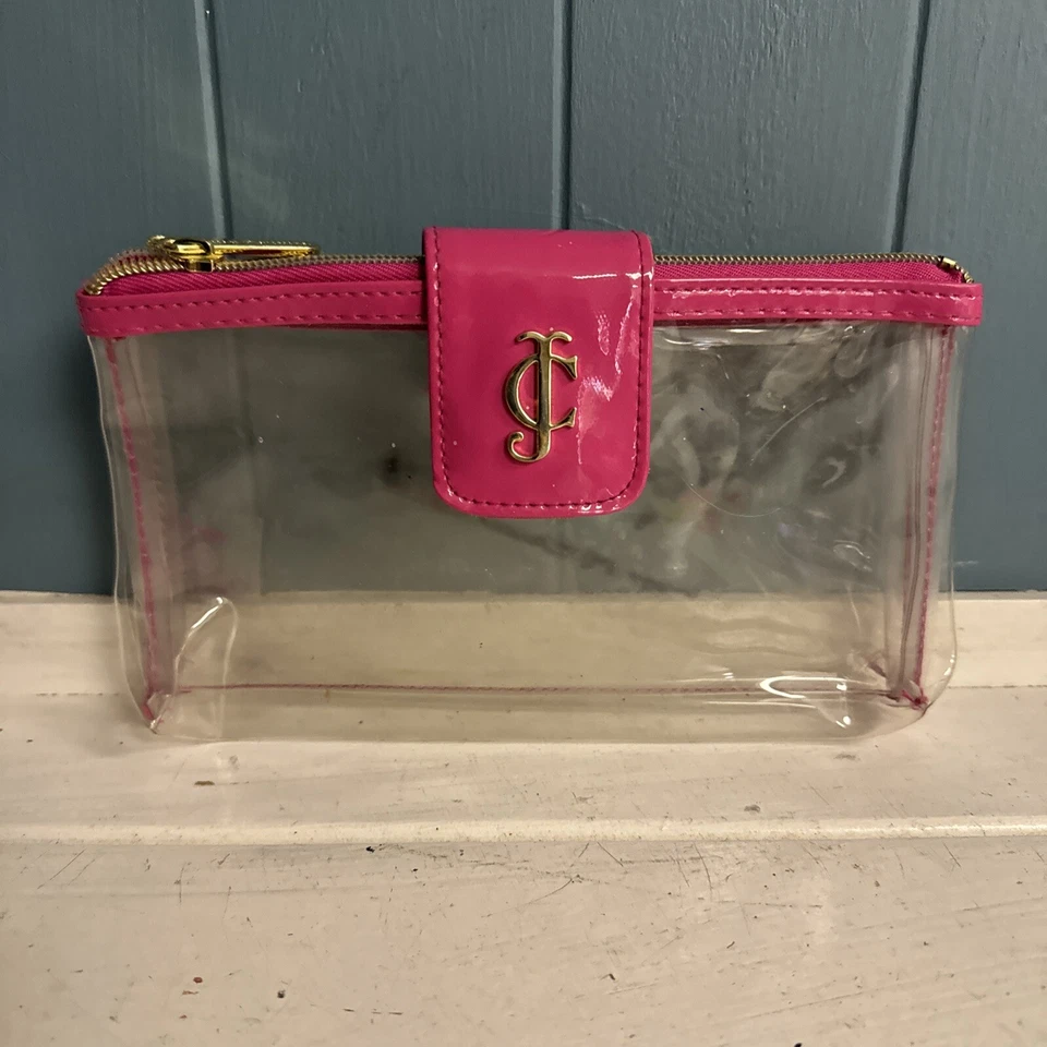 Vintage Juicy couture cosmetic clear bag 2 zipper compartments *read - Изображение 2 из 4