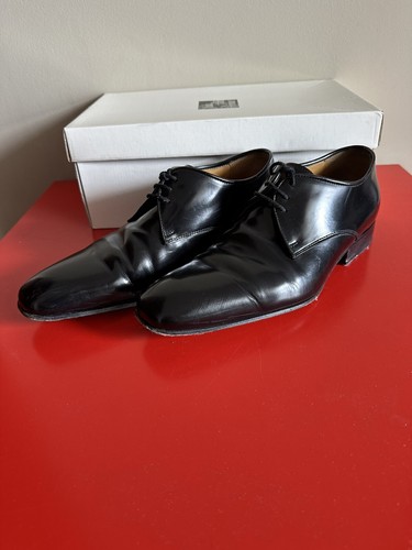 mens black leather shoes 8 Saks Fifth Ave - Picture 6 of 13