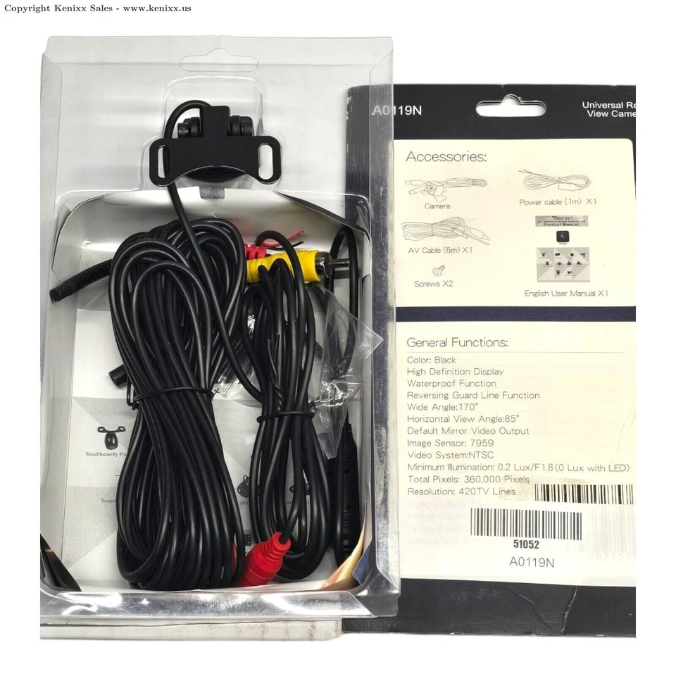 Black Car Rear View Backup Reverse Camera Wide Angle E WaterProof AHD Parking HD - Image 3 of 4