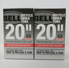 2X Bell Bicycle Inner Tube 20" X 1.75"-2.25" Standard Valve Kids, BMX, Mountain