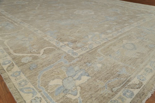 Vegetable Dye Turkish Authentic Oushak Rug Hand-Knotted 10x13 ft Brown - Picture 6 of 21
