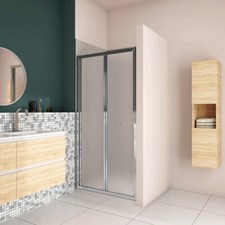 H.185CM BOX DOCCIA NICCHIA PORTA A SOFFIETTO 70-100CM VETRO 5MM SATINATO OPACO