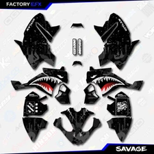 Black Savage Camo Racing Graphics kit fits Polaris Outlaw 110 ATV Decals 15-22