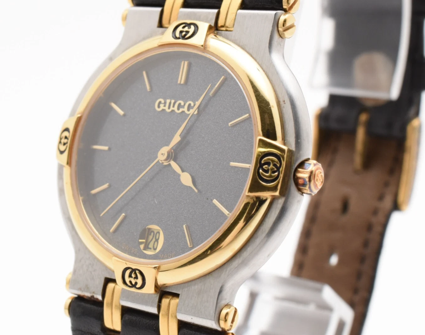 Montre à quartz femme vintage [ N COMME NEUVE] GUCCI 9000M cadran noir 20,5 cm du JAPON