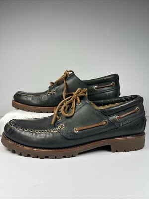 FRYE Sully Lug Sole Moc Toe Boat Moccasins Shoes 80420 Men's