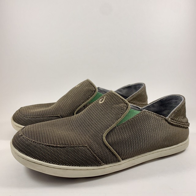 green slip on shoes