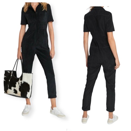 Tuta caldaia donna Next nera in corda gamba conica (Reg/Petit) UK 6 - 20 RRP £ 52 - Foto 2 di 14