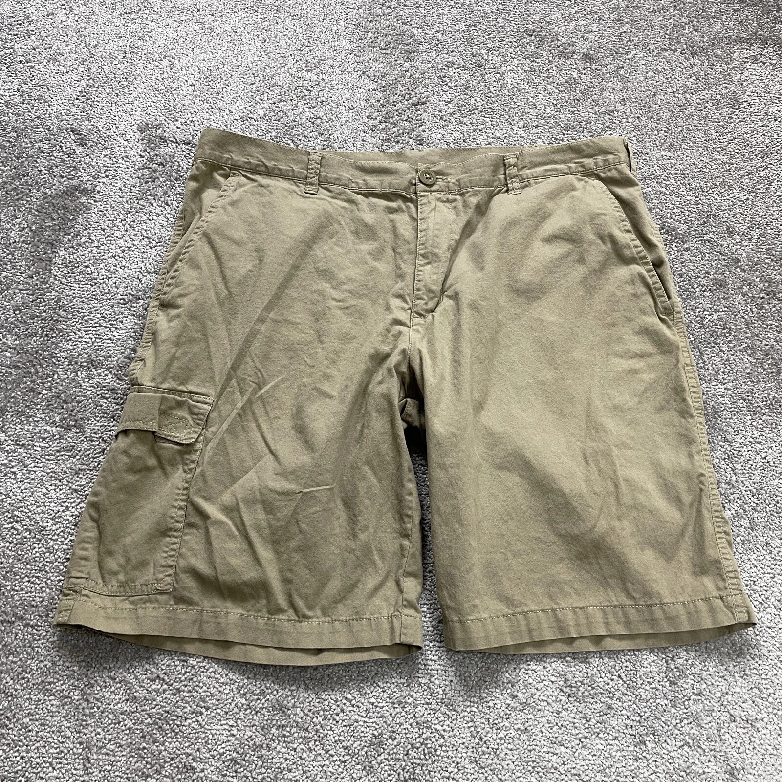 Columbia Cargo Shorts Mens Khaki Brown Flat Front Pocket Cotton Outdoor 39x10
