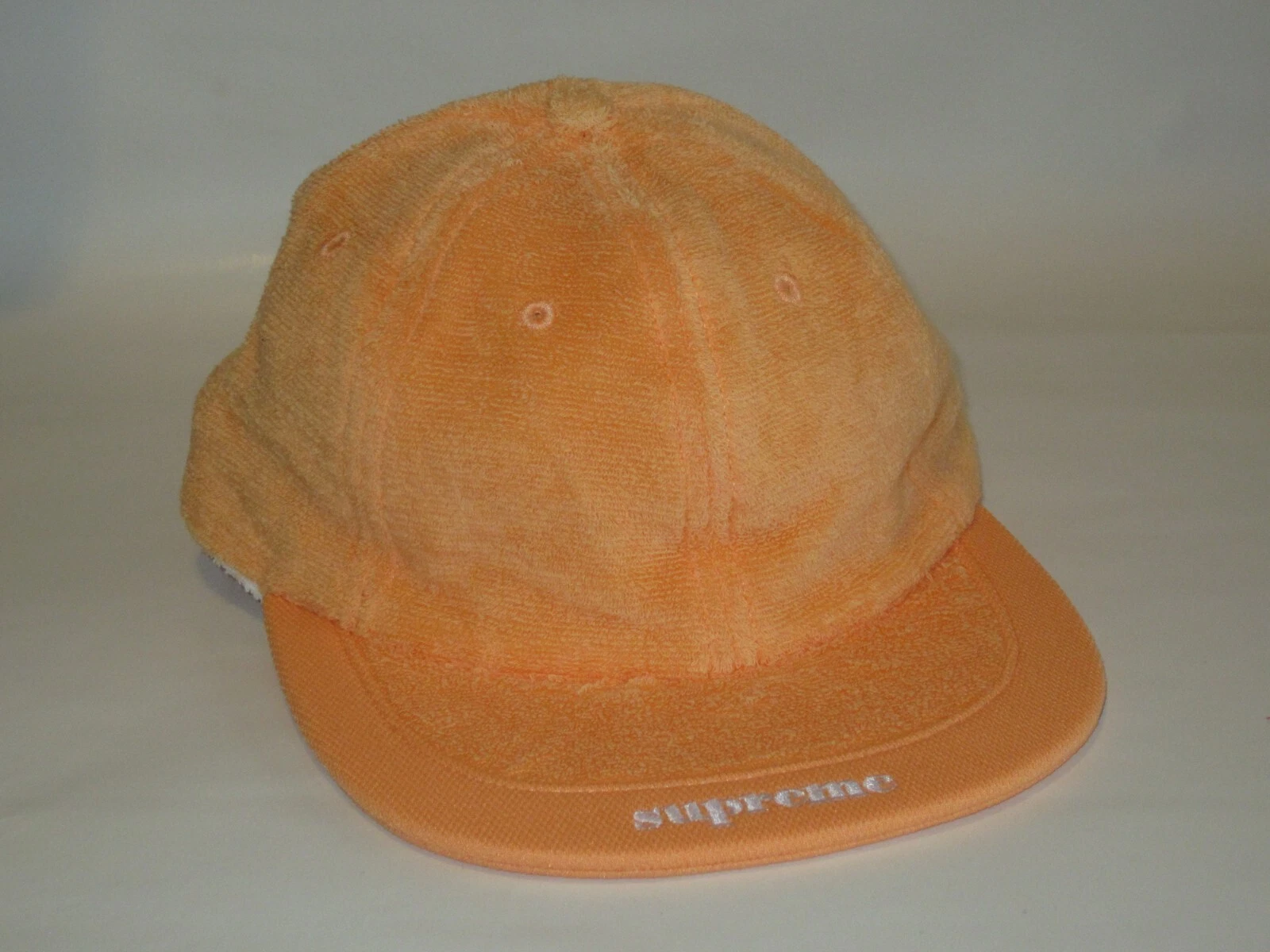 SUPREME New York Terry Visor logo 6 panneaux chapeau casquette PÊCHE réglable NEUF ! S/S 2018