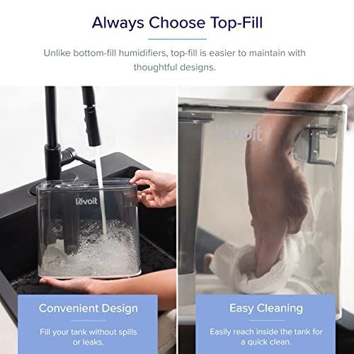 LEVOIT Humidifiers for Bedroom Large Room Home, Smart Wifi Alexa Control, 6L Top - Picture 10 of 11