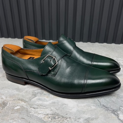 John Lobb Monk Straps Dress Derby Green Leather 10E OS or 11 US or 44 EUR - Picture 3 of 10