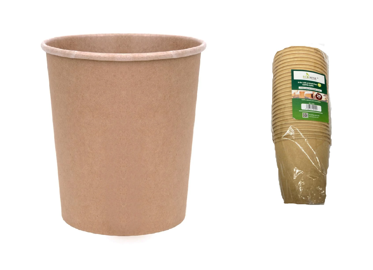 Brown Paper Cups 100 x 8 Oz Single Wall Eco Friendly Disposable Coffee Cups eBay