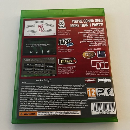 Jackbox Party Pack (Microsoft Xbox One, 2015) Tested Working Free Shipping - Picture 2 of 4