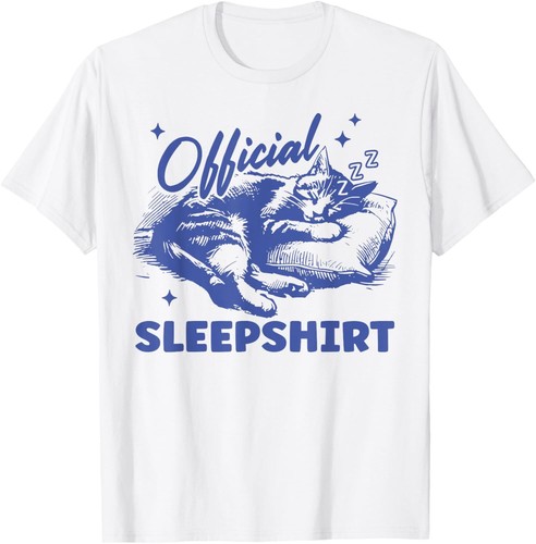 Official Sleepshirt Funny Cat Retro Lover Pajamas Sleeping T-Shirt Hoodie