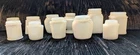 Vtg LOT 11 MILK GLASS HAND CREAM JARS Ponds Medicine MINIATURE VASE apothecary