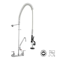 Aquaterior 44" Commercial Pre-Rinse Faucet Kitchen Sprayer Wall Mount Add-On Tap