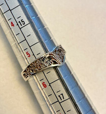 VTG Sterling Silver 925 Filigree Design Band Ring Size 5 1/2..