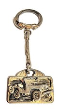 Vintage Willys Jeep Keychain 50's Tarnish Metal Sculpted 4x4 HTF RARE FLAW