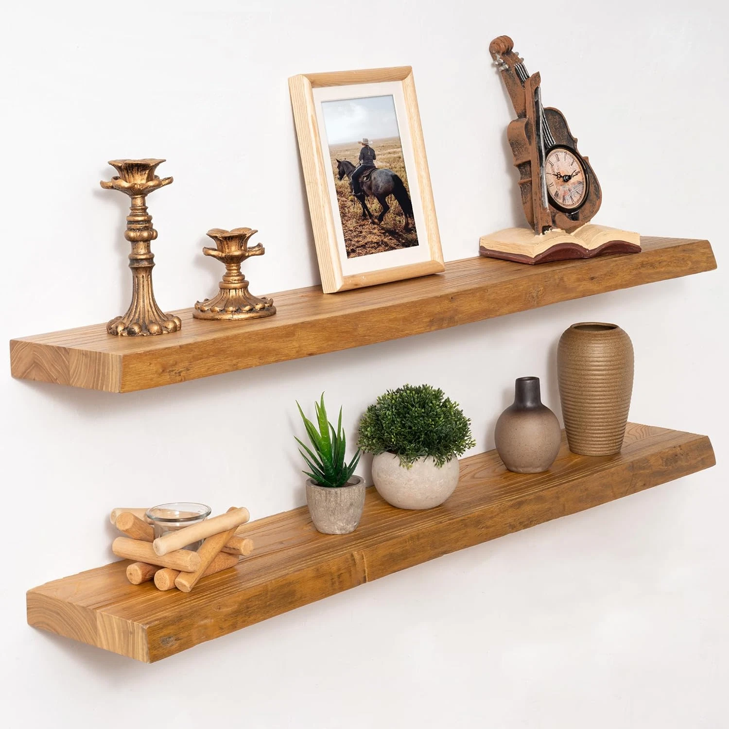 36 Inch Floating Shelves for Wall Elm Wood Live Edge Shelves|Rustic Wall Shelves
Opens in a new wind