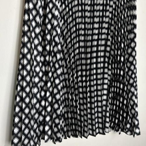 NWT Theory Maxi Skirt Size 8 Black White Pleated Check Plaid Waist 30-31” - Picture 3 of 5
