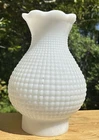 Vintage 7" Milk Glass Corn Row Hobnail Chimney Shade for Oil Lamp 2 7/8" Fitter