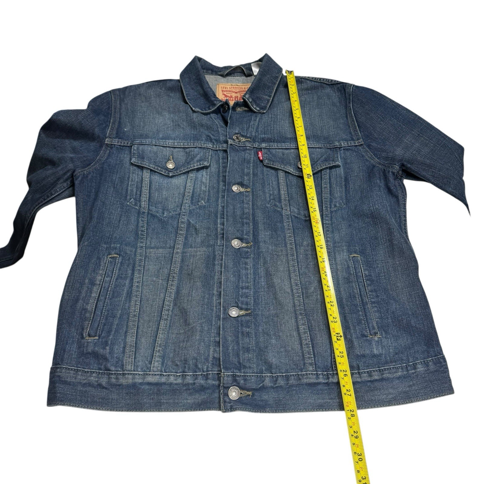 Levi’s Men’s Denim Trucker Jacket XL Blue Jean Vintage Wash Button Front Coat thumbnail 8