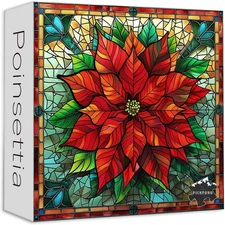 Christmas Stained Glass Flower Puzzles for Adults Gradient Mosaic Art 1000 Pcs