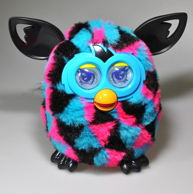 Hasbro Furby Boom 2013 Interactive Electronic Toy Blue Black Pink  AB works box