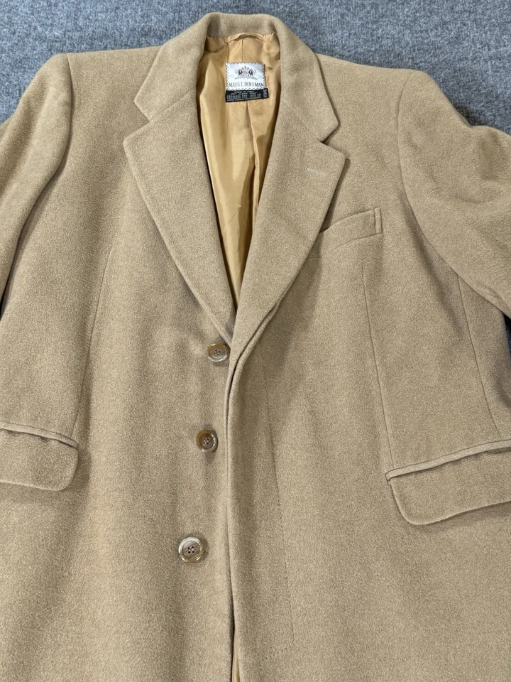 Maus & Hoffman Overcoat Mens 44 Camel Cashmere Coat Jacket Made in Italy - Image 2 of 4
