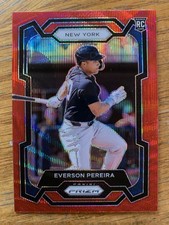 2024 panini prizm red wave prizm Everson Pereira RC #185 Yankees/White Sox