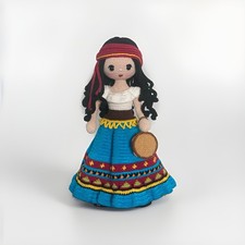 Amigurumi Gipsy Puppe Esmeralda Luxus Puppe Sammlerst&uuml;cke Handarbeit
