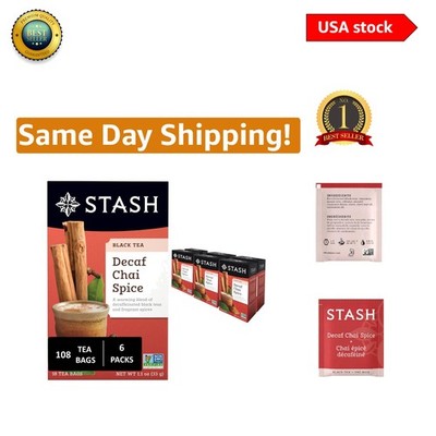 Decaf Chai Spice Black Tea - 18 Count Pack of 6 - Pure, Delicious & Calorie-Free