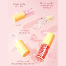 Women Girls Lip Glaze Liquid Lipstick Fruit Flavored Shiny 4Pcs Lip Gloss Set