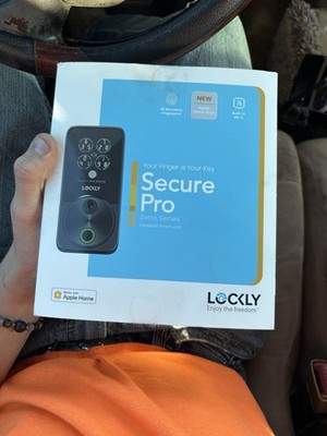 Lockly Secure Pro Zeno Matte Black WiFi Smart Deadbolt, Fingerprint, Keypad