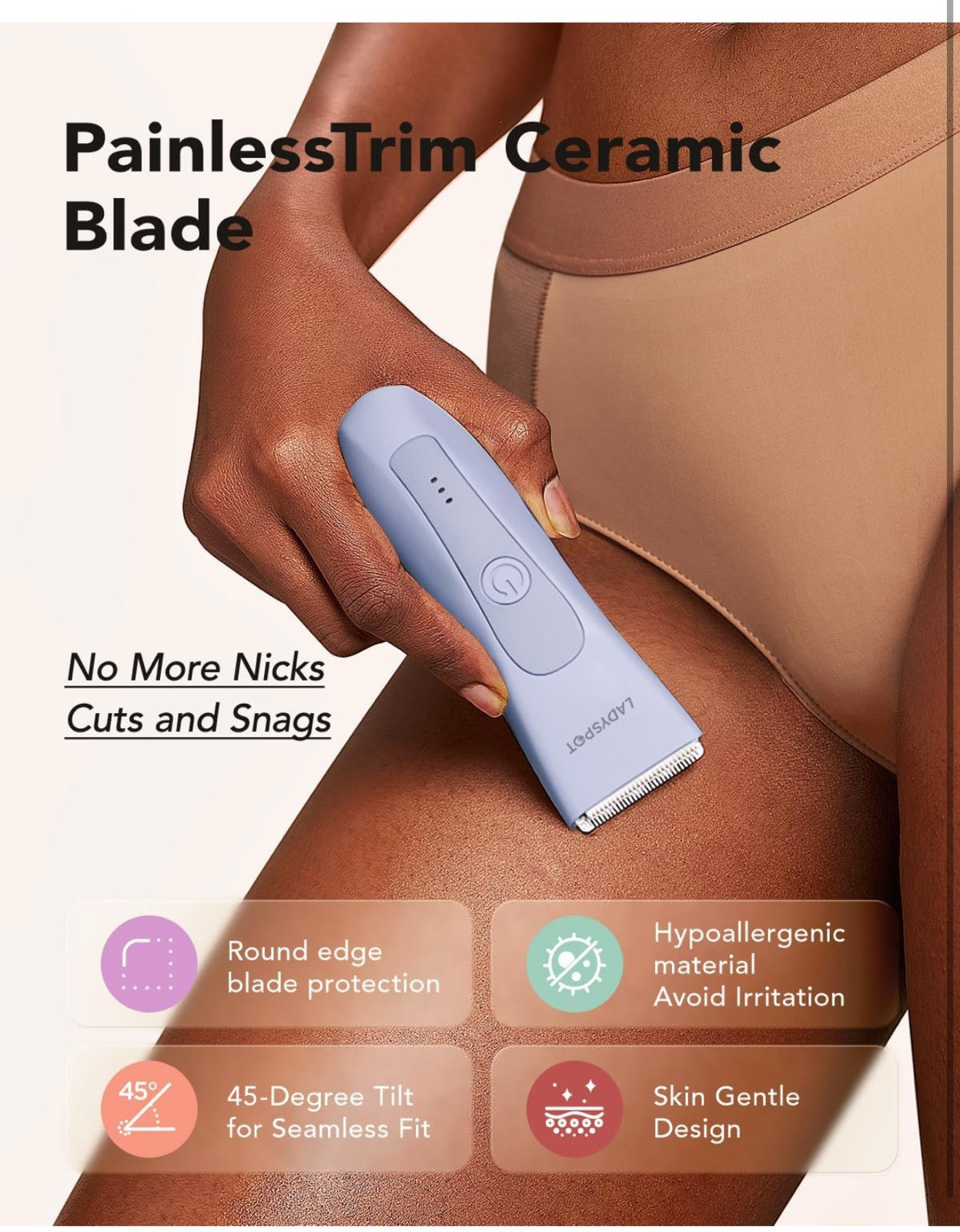Bikini Trimmer Electric Hair Trimmer Shaver with 3 Guards,Replaceable Guard-image