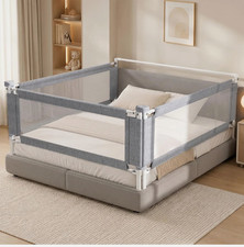 3-Piece Queen Size Bed Rails for Toddlers - Queen Size 78.7"x78.7"x60"