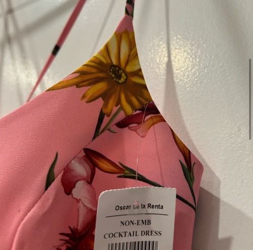 Oscar de le Renta One of a Kind Floral Pink Dress $6990 - Picture 5 of 9