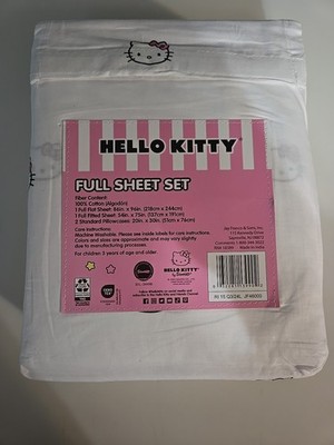 4 piece Sanrio Hello Kitty with Pink Bow Full Sheet Set NIP