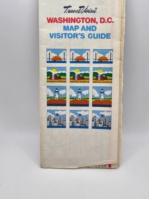 Washington DC Map Visitors Guide TravelVision 1990 Vintage Foldout