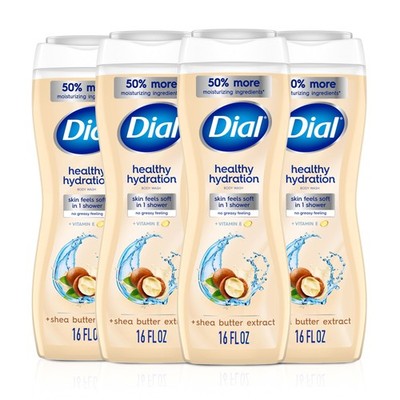 Body Wash, Healthy Hydration, Shea Butter Extract + , 16 fl oz (Pack of 4), G...