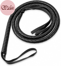 Handmade Faux Leather Black Whip Halloween Costume Accessories