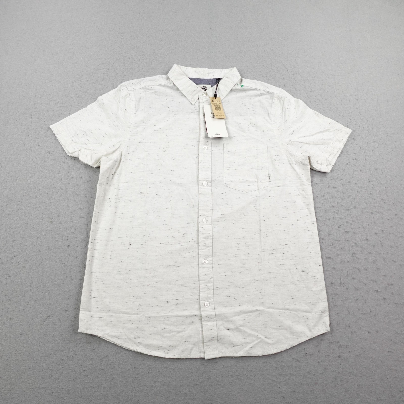 Element Shirt Mens Medium White Greene Neps Button Up Skateb