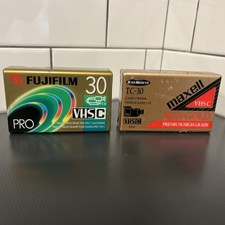 Lot Of 2 VHS-C TC-30 Premium Maxell HGX-Gold Fuji High Grade Camcorder Tapes