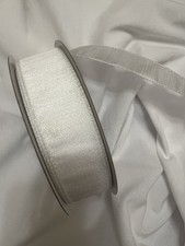 9.5 Yards 1.5 Inch Wired White Sheer Sparkly Christmas Easter Spring Ribbon